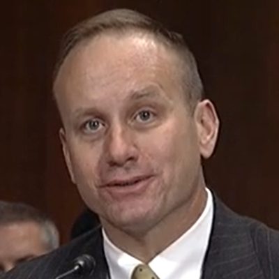 screenshot of video by US Senate Judiciary Committee · Public domain · via Wikimedia Commons Portrait of Jeffrey Uhlman Beaverstock